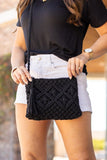 Crochet Zipper Bag in Black