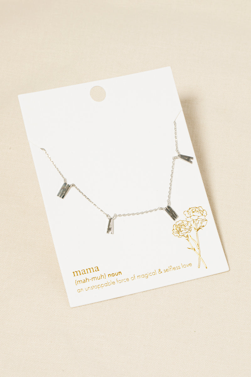 Mama Station Charms Chain Necklace - Silver