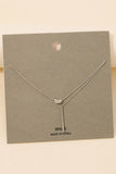 Metallic Bar And Bear Charms Layered Chain Necklace