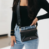 Khloe Vegan Leather Crossbody - Black