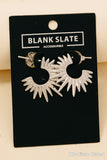Metallic Sunburst Hoop Earrings - Silver