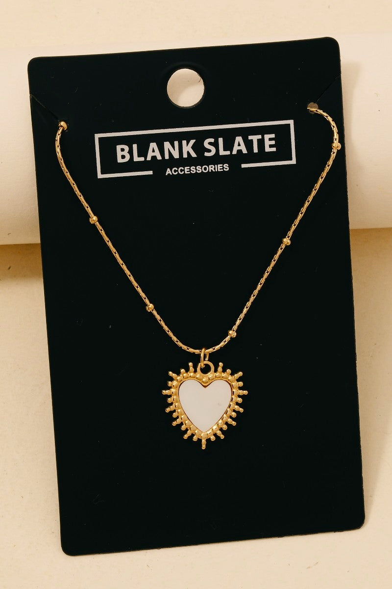 Stainless Steel Abstract Set Heart Pendant Necklace