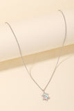 Iridescent Tear Pendant Necklace - Silver