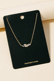 Cz Cluster Bar Pendant Necklace - Gold