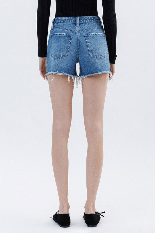Vervet High Rise Raw Hem Denim Short