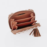 Wynona Woven Wallet Checkered Brown