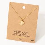 Circle Disc Pendant Necklace: G