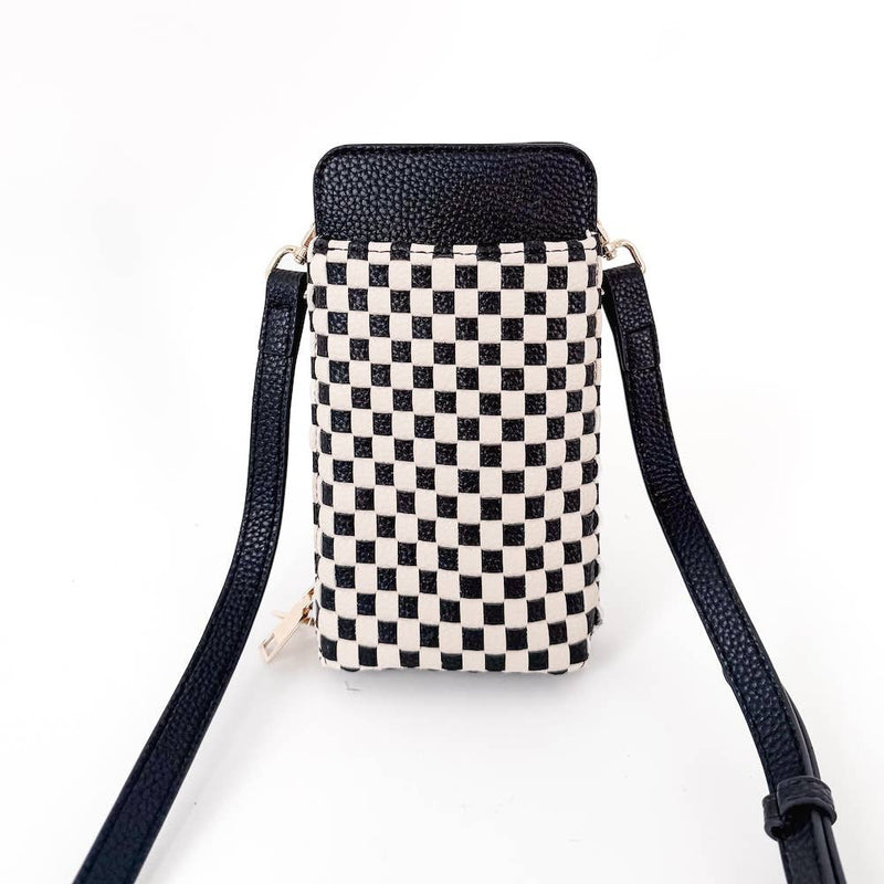 Woven Double Duty Phone Bag : Woven Checkered Black