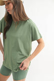 Shoreline Pima Cotton Slouchy Tee: MOSS