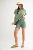 Shoreline Pima Cotton Slouchy Tee: MOSS