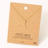 Hammered Crescent Pendant Necklace: G