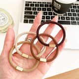 4PCS STRETCHY ELASTIC HAIR TIES - Coffee