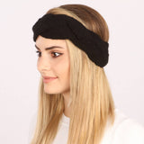 VINTAGE BRAID KNITTED HEADBAND -  Black