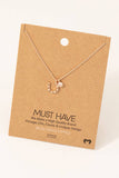 Gold Dipped Horse Shoe And Cz Charm Necklace: S