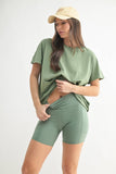 Shoreline Pima Cotton Slouchy Tee: MOSS