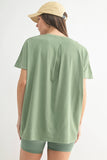 Shoreline Pima Cotton Slouchy Tee: MOSS