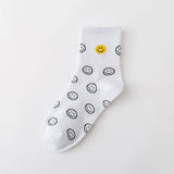SMILING FACE SOCKS: WHITE