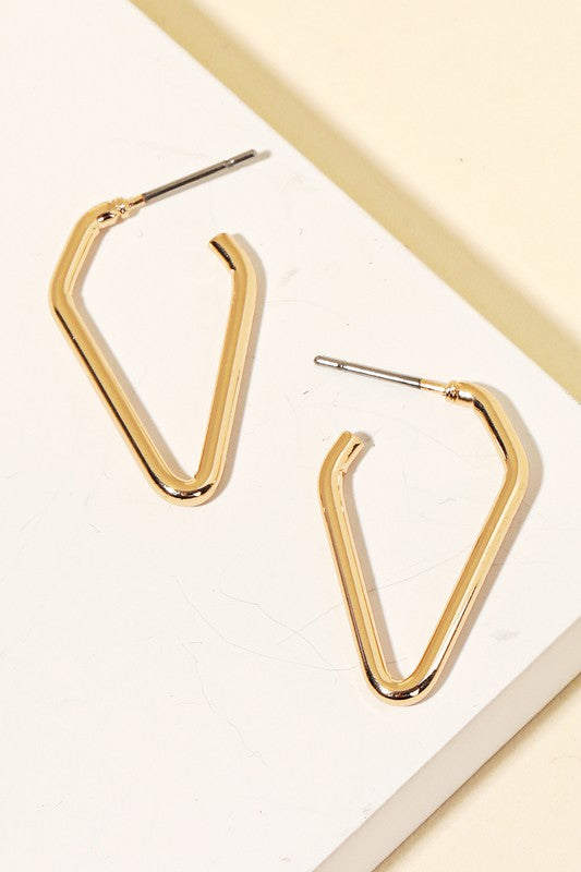 Mini Triangle Cutout Hoop Earrings