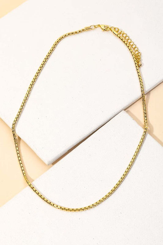 Dainty Box Chain Necklace