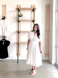 Spring Fling Dot Midi Dress in White