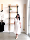 Spring Fling Dot Midi Dress in White