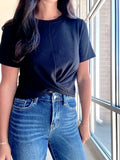 Black Front Twist Top
