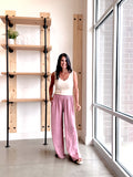 Light Satin Wide Leg Pants in Lilac