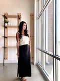 Cupro Knit Tie Midi Skirt