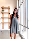 Ribbed V-Neck Knit Dress