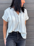 Check Stripe Lightweight Top