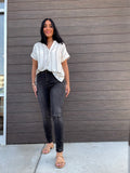 Check Stripe Lightweight Top