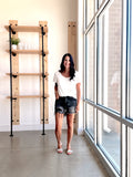 Smocked Shoulder Tee - Ivory