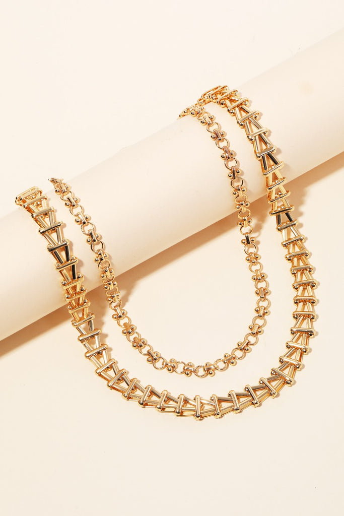 Layered Ornate Chain Necklace