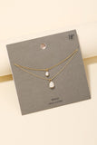 Pearly Pendant Layered Chain Necklace