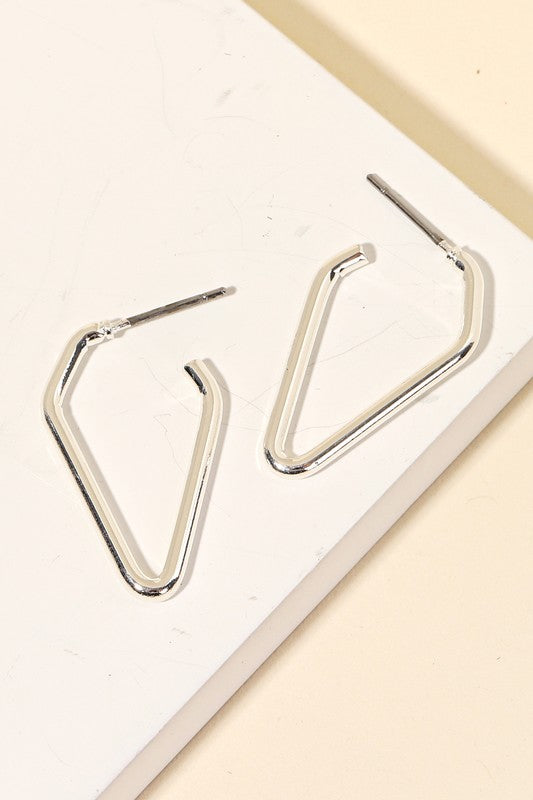 Mini Triangle Cutout Hoop Earrings