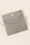 Dainty Layered Chain Mini Bar Charm Necklace
