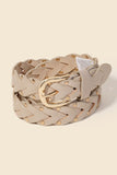 Faux Leather Braided Design Fashion Belt