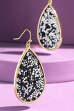 Sparkling Teardrop Earrings - Black