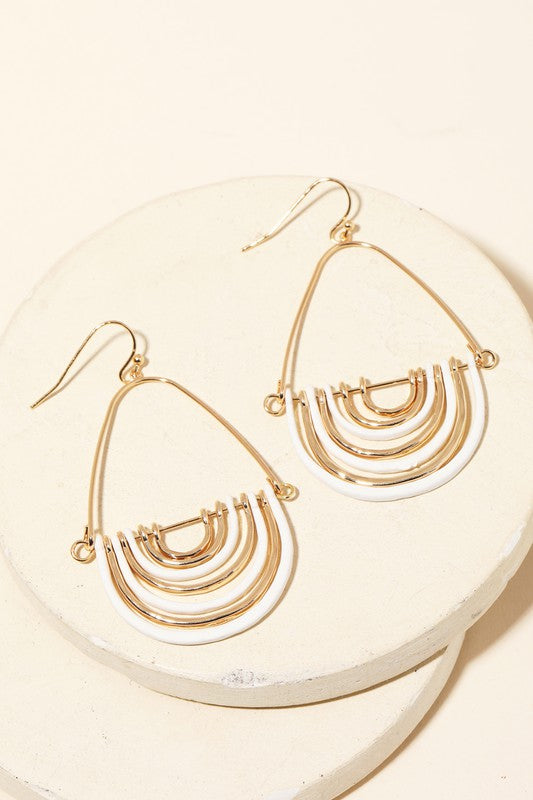 Layered Semicircle Drop Earrings
