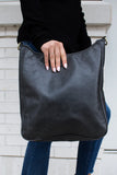 Messenger Bag -  Black Leather