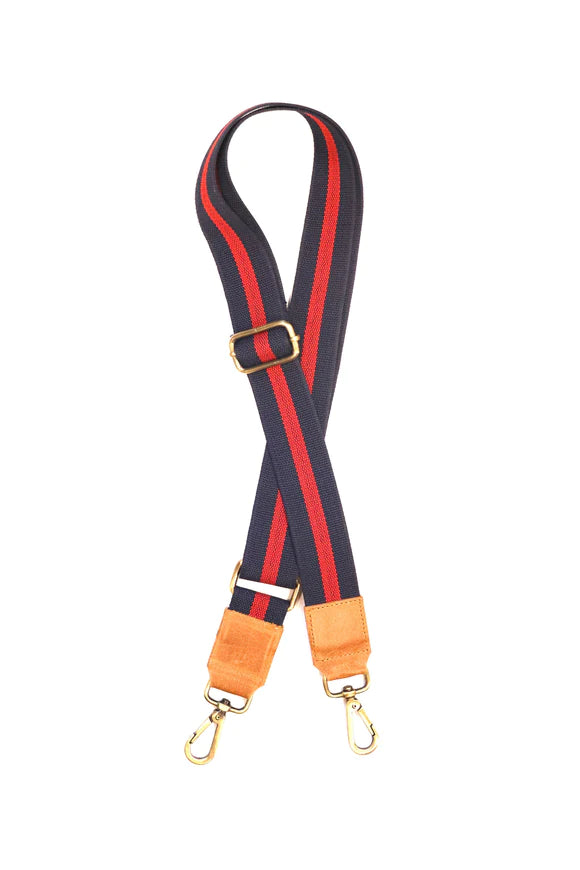Red and Navy Stripe Adjustable Bag Strap