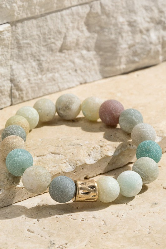 Natural Stone Beaded Stretch Bracelet