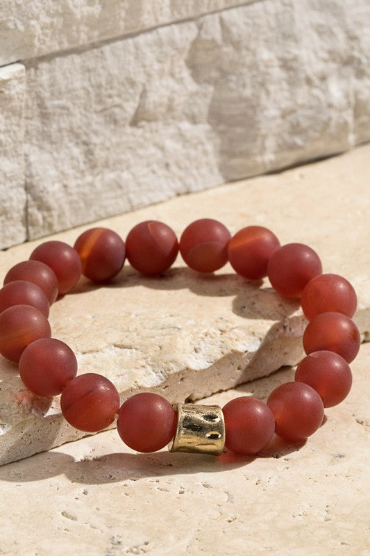 Natural Stone Beaded Stretch Bracelet