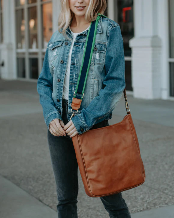 Green and Blue Stripe Adjustable Bag Strap