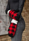 Red Plaid With Gray Trim Mitten
