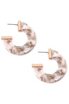 Acetate Acrylic C Hoop Earrings - White