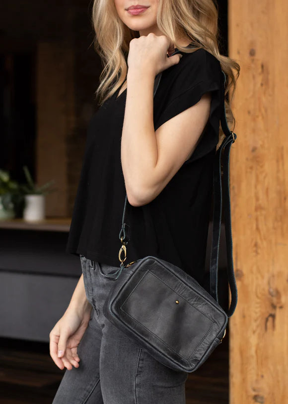Black Leather Crossbody