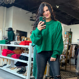 Kelli Green Cropped Sweater