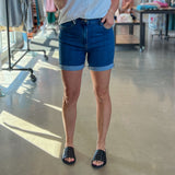 Risen High Rise Roll Up Shorts