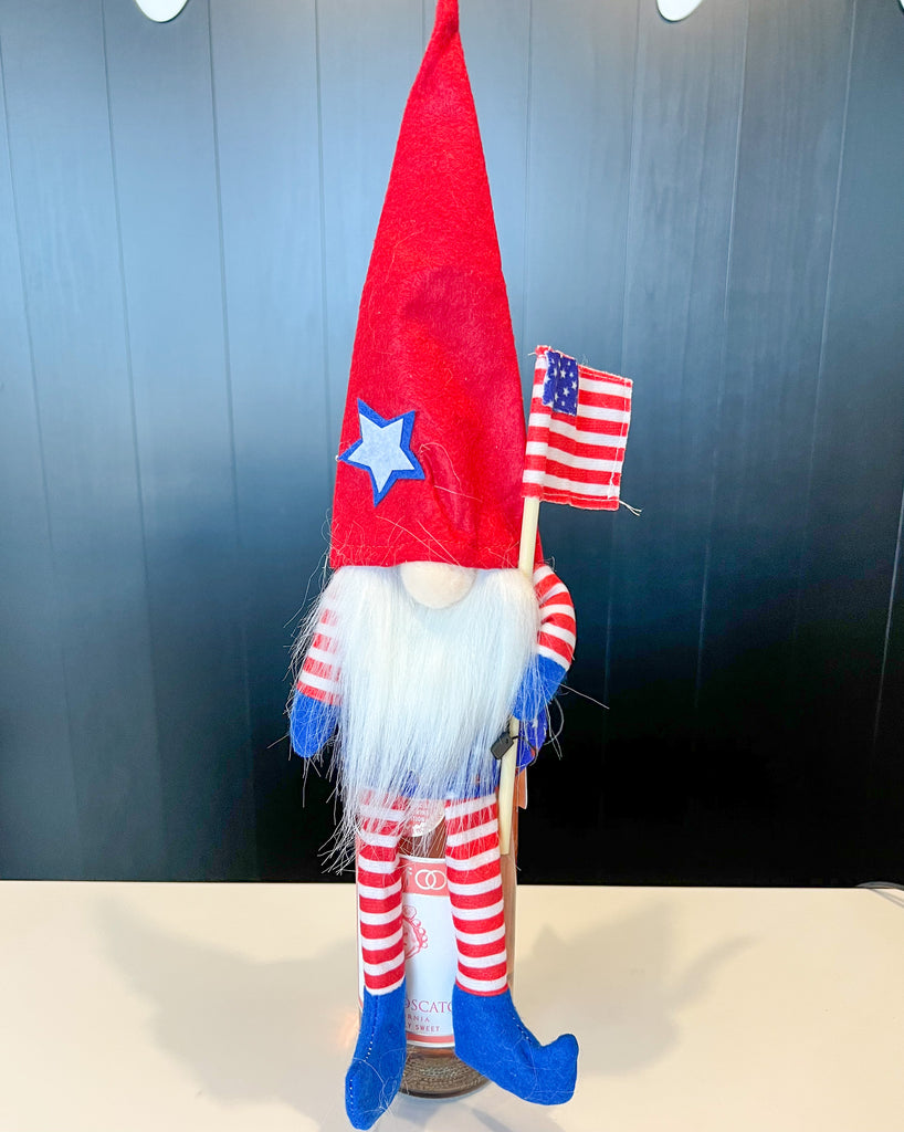 Patriotic Gnome Wine Toppers